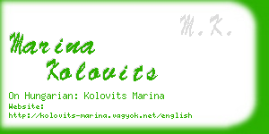 marina kolovits business card